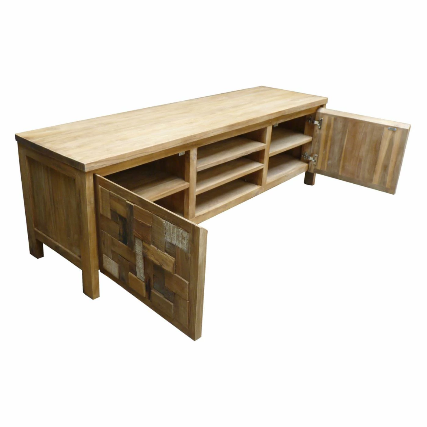 Wholesale ⭐ TV Stands Chic Teak Mosaic Brown TV Stand 🤩 - Image 4