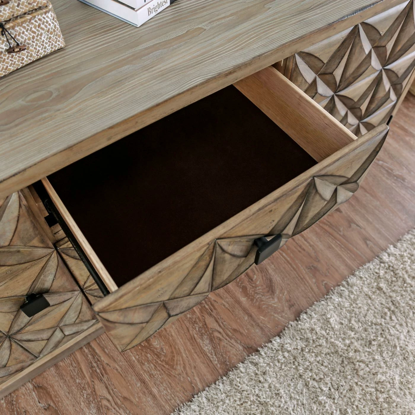 Best deal โ๏ธ TV Stands Furniture Of America Martino Geometric Carved TV Stand ๐ - Image 4