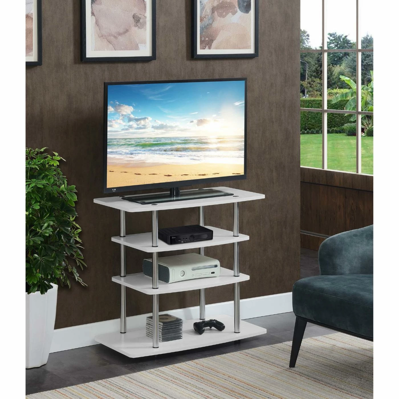 Flash Sale 𧨠TV Stands Convenience Concepts Designs2Go No Tools Highboy TV Stand π - Image 5