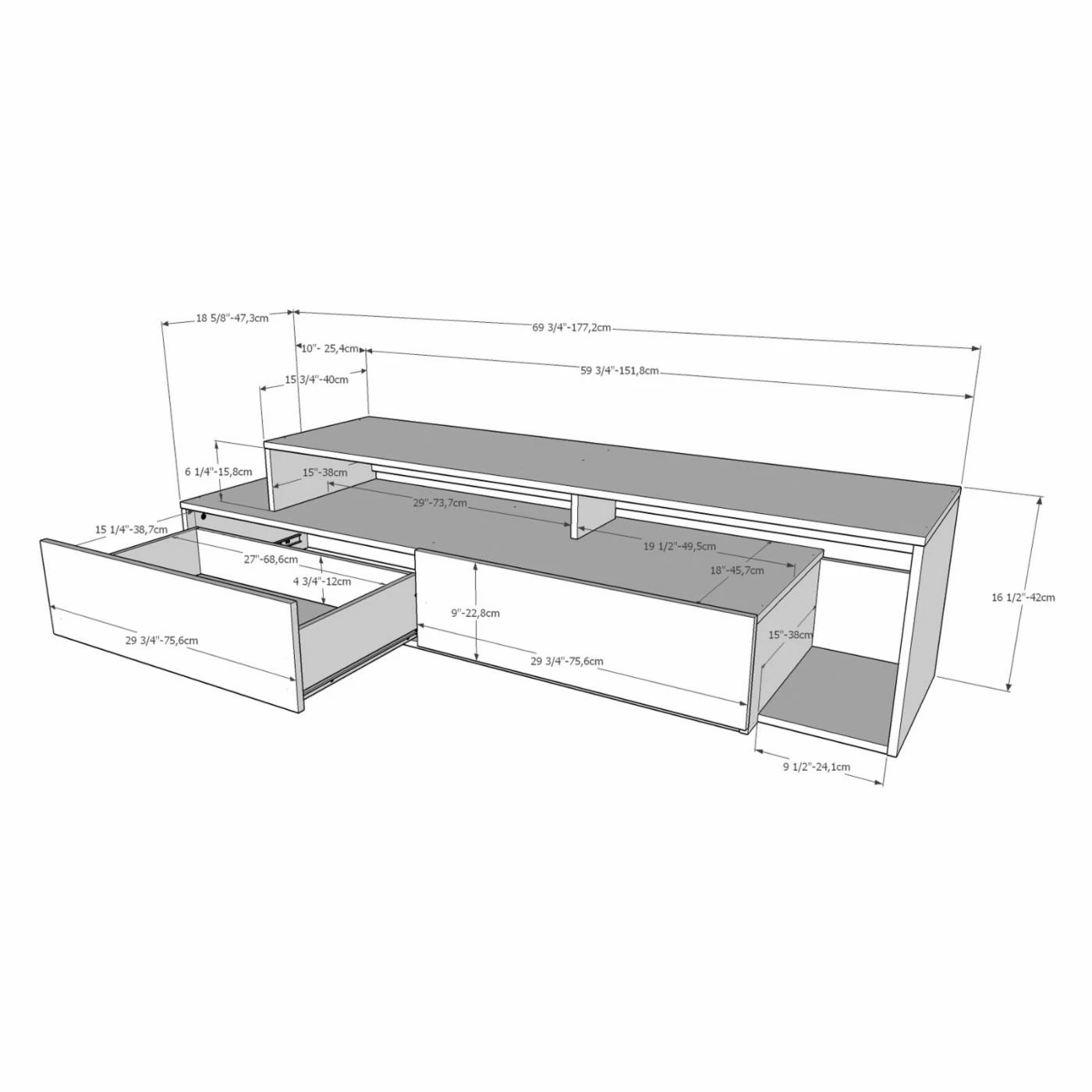 Discount 😍 TV Stands Nexera Tonik 72 In. TV Stand 🔔 - Image 6