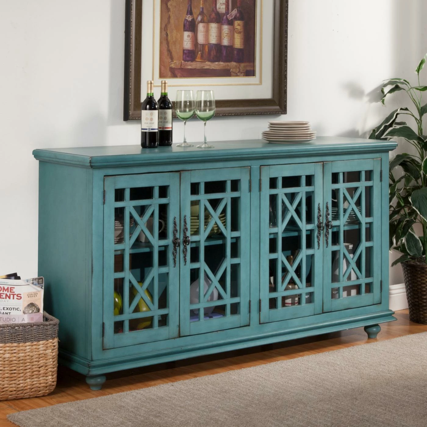 Best deal 🌟 TV Stands Martin Svensson Home Jules 63 In. TV Stand - Teal 😍 - Image 6