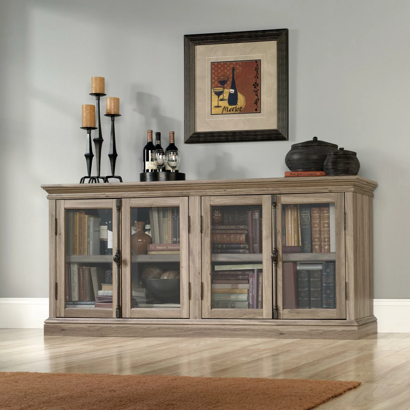 Best Pirce β€οΈ TV Stands Sauder Barrister Lane Storage Credenza TV Stand - Salt Oak β - Image 6