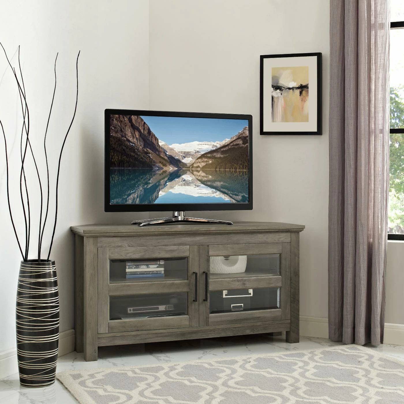 Buy 🛒 TV Stands Manor Park 44-in. Wood Corner TV Media Stand Storage Console 💯 - Image 6