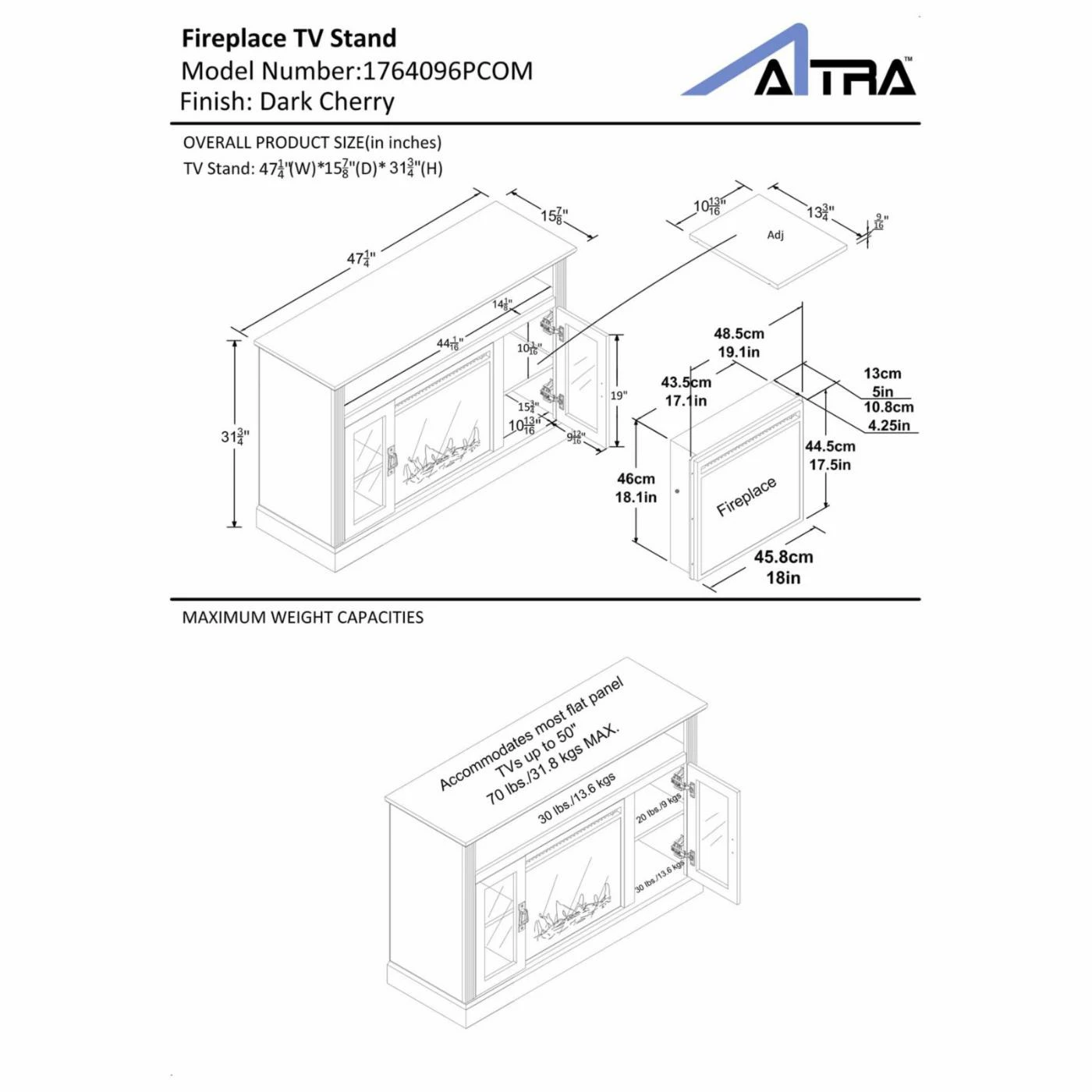 Discount ๐ TV Stands Ameriwood Home Chicago Electric Fireplace TV Console ๐ฅ - Image 7