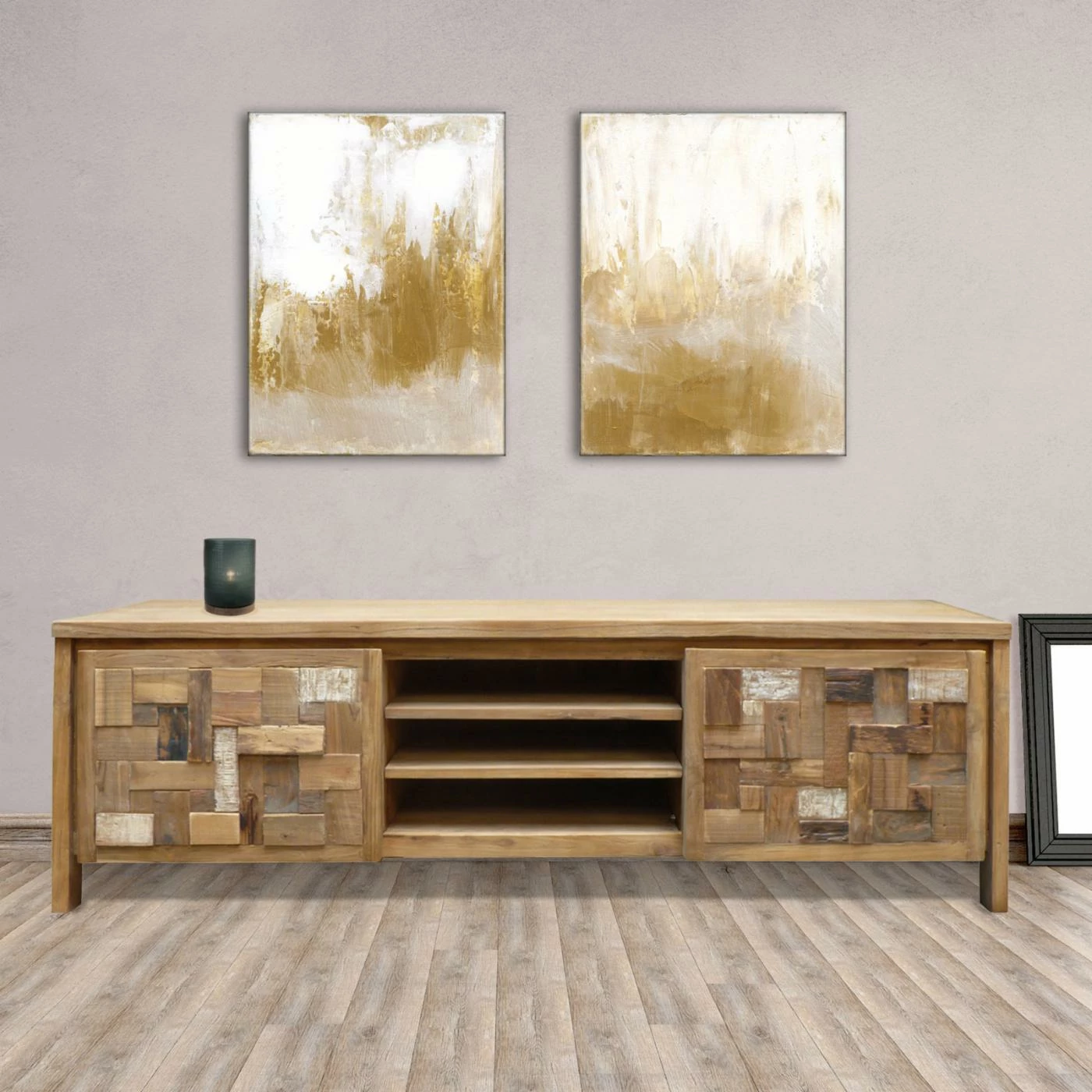 Wholesale ⭐ TV Stands Chic Teak Mosaic Brown TV Stand 🤩 - Image 7