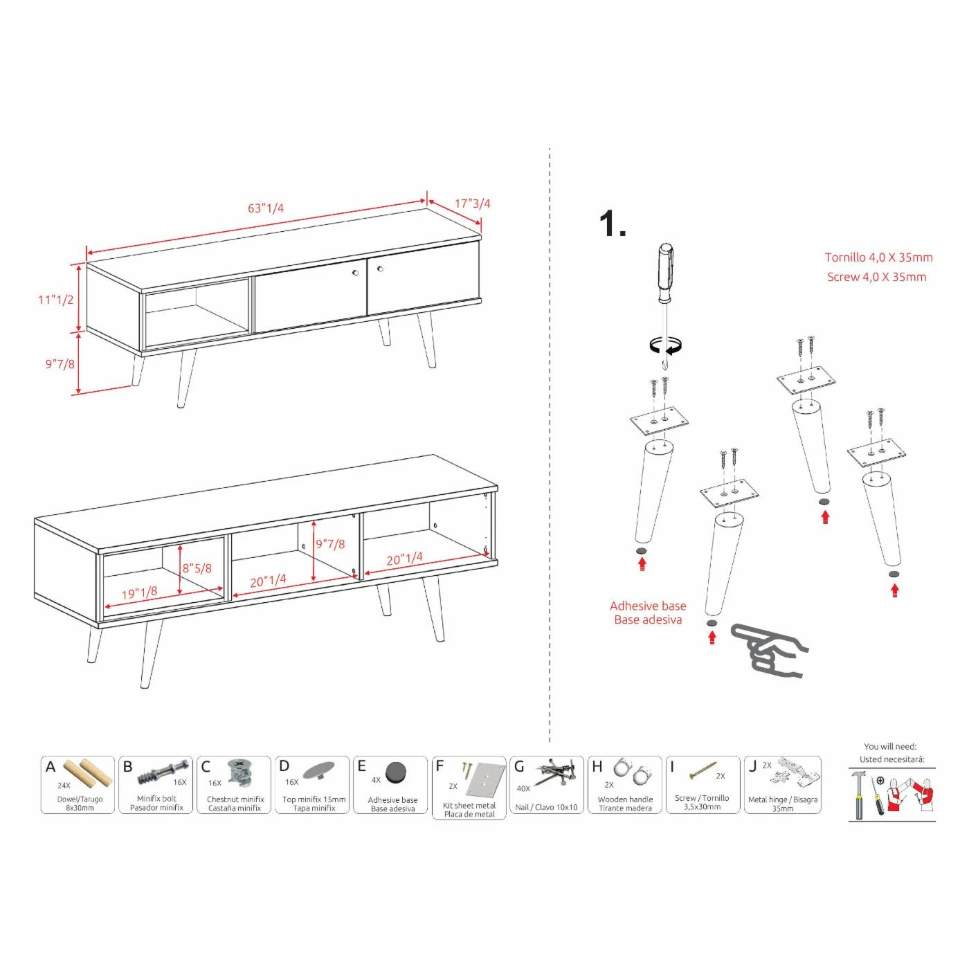 Deals 🎁 TV Stands Midtown Concept Kansas Mid-Century 2-Cabinet TV Stand ⭐ - Image 7