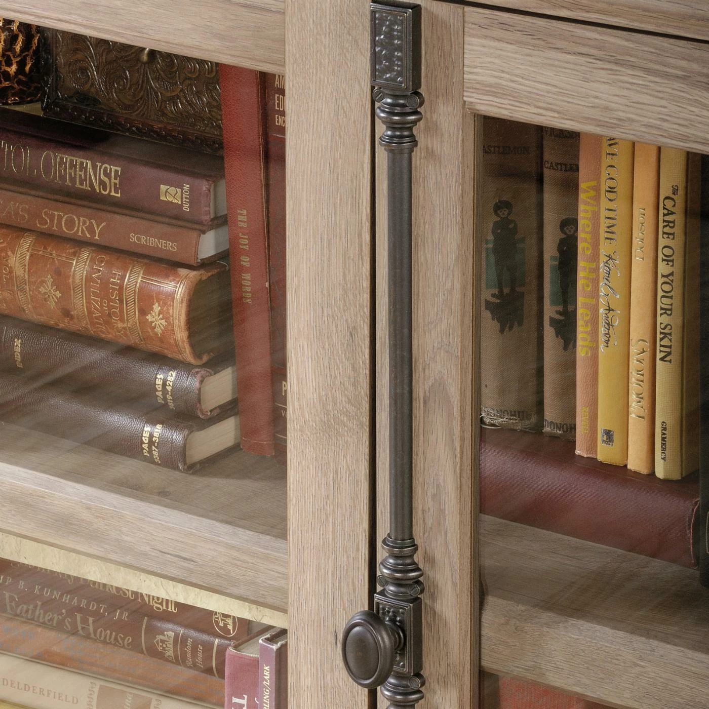 Best Pirce β€οΈ TV Stands Sauder Barrister Lane Storage Credenza TV Stand - Salt Oak β - Image 7