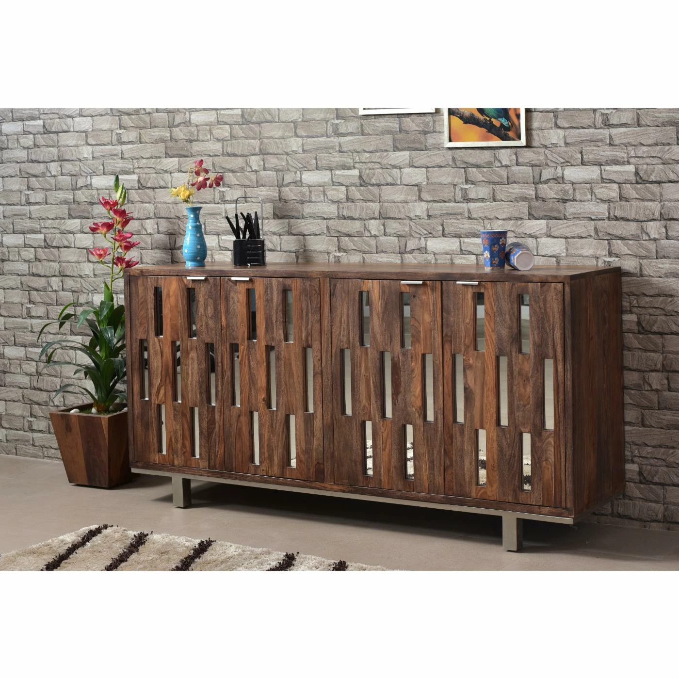 Best Pirce π TV Stands Coast To Coast Brownstone 4 Door Credenza π€© - Image 8