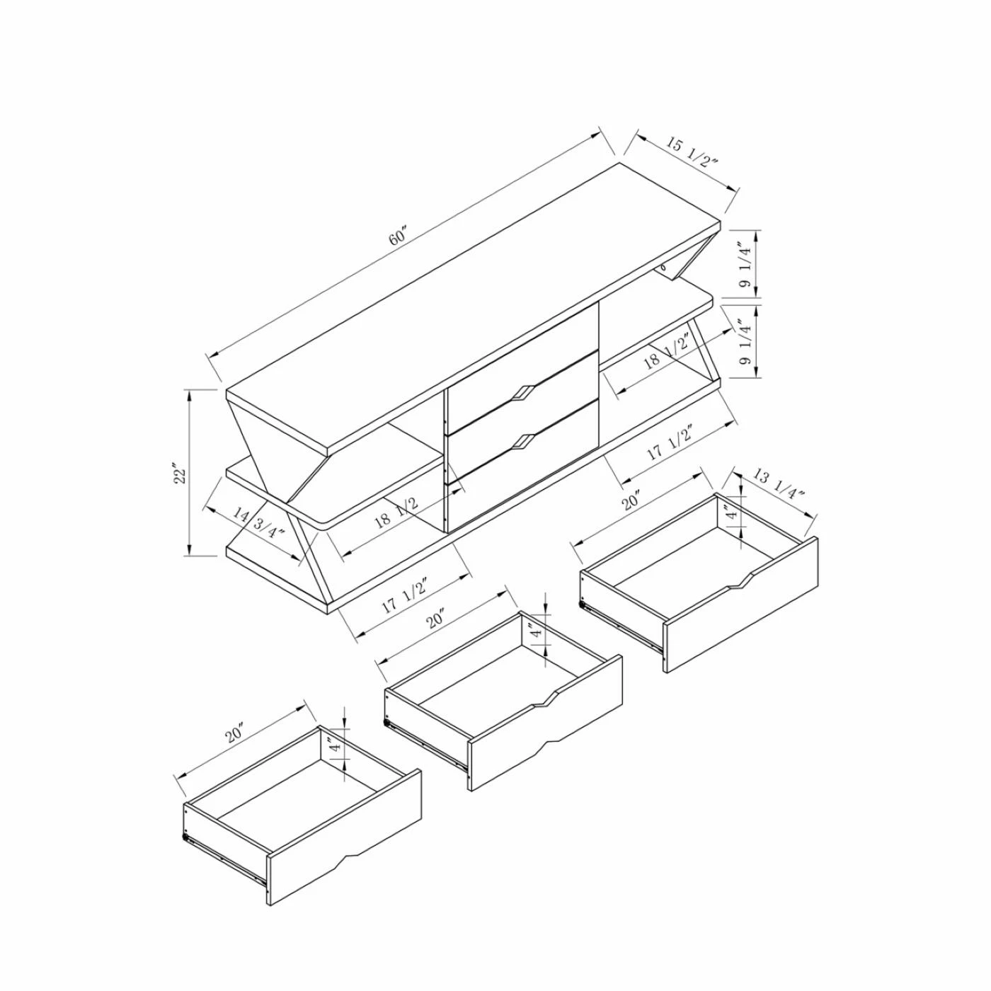 Brand new β TV Stands Furniture Of America Wrenleigh 60 In. TV Console π― - Image 8