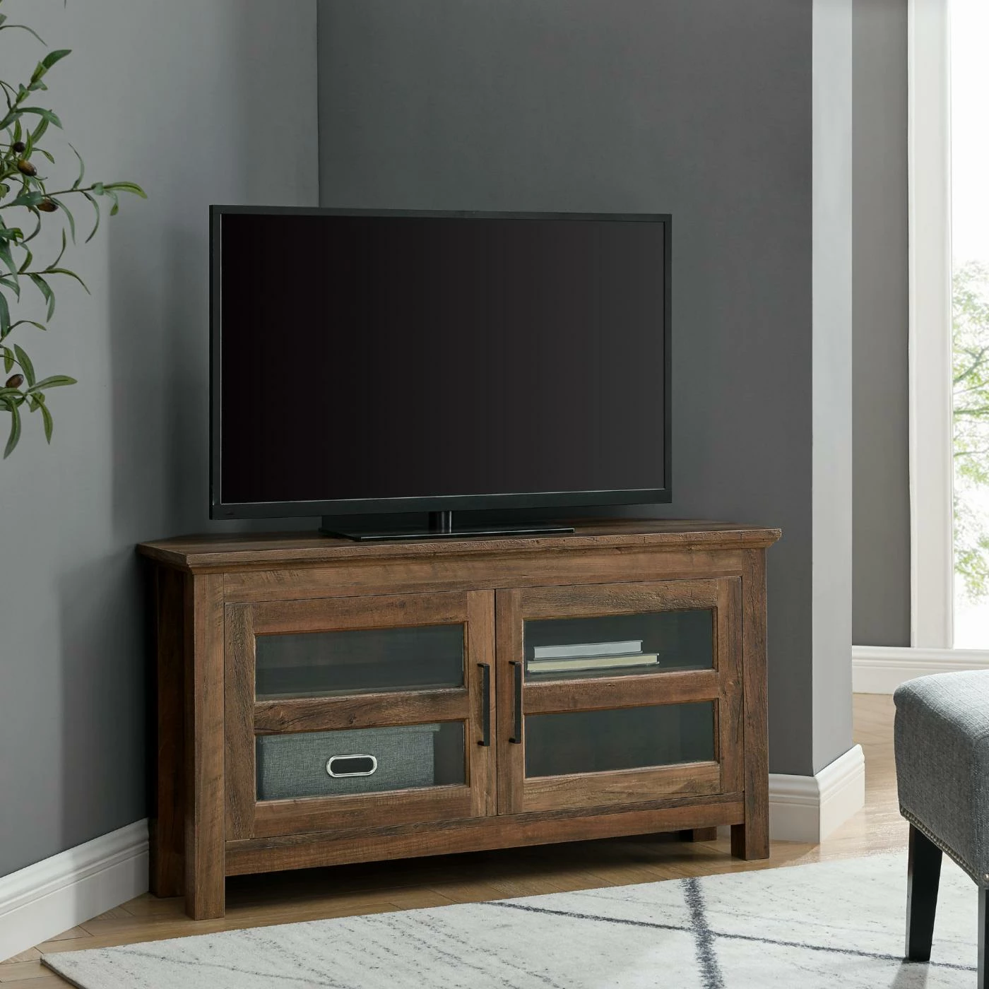 Buy 🛒 TV Stands Manor Park 44-in. Wood Corner TV Media Stand Storage Console 💯 - Image 8