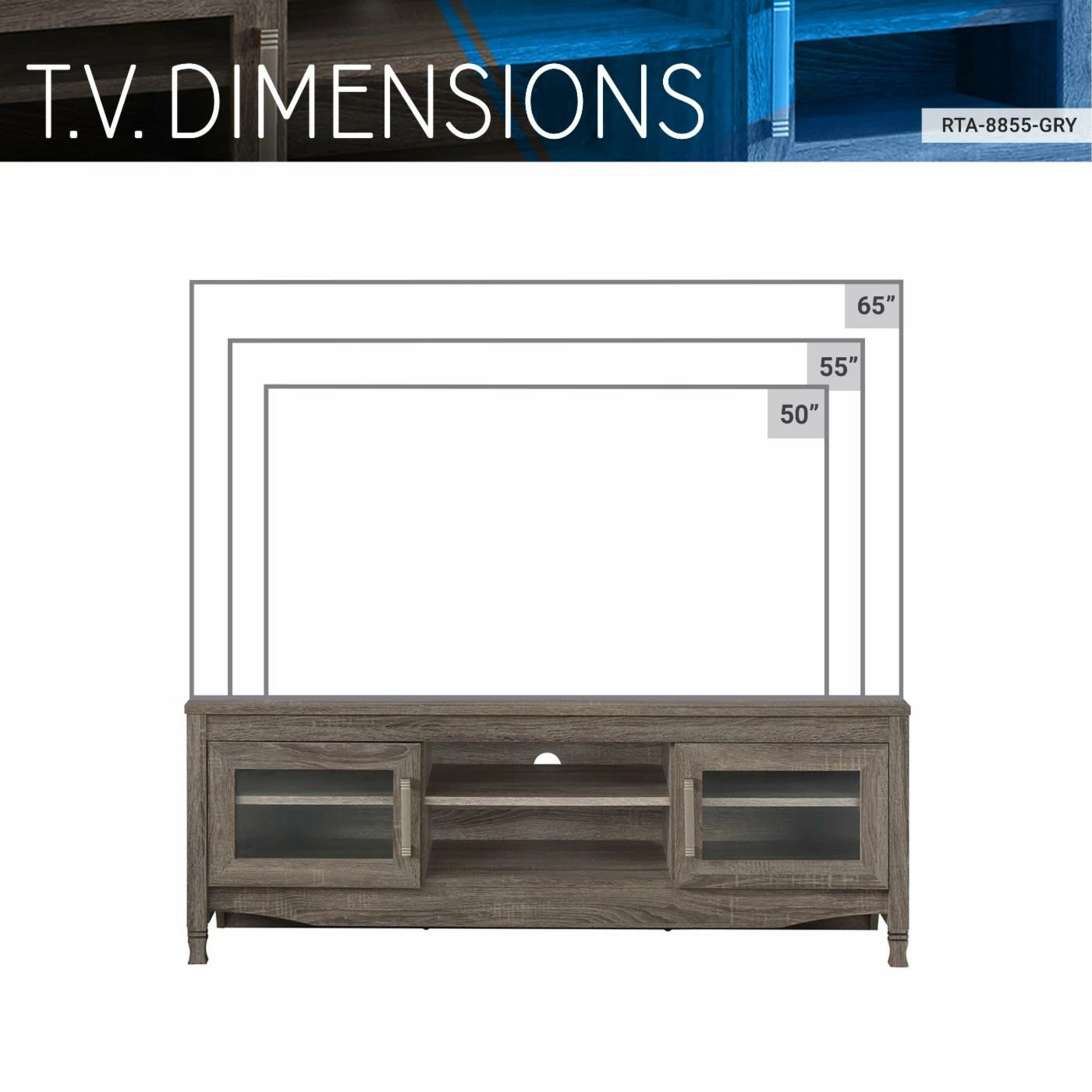 Best deal ❤️ TV Stands Techni Mobili Driftwood TV Stand ❤️ - Image 9