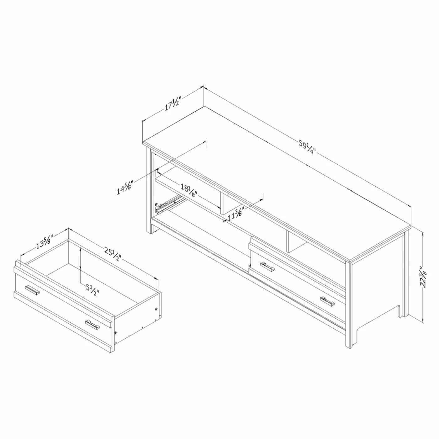 Best deal 💯 TV Stands South Shore Exhibit TV Stand ❤️ - Image 9