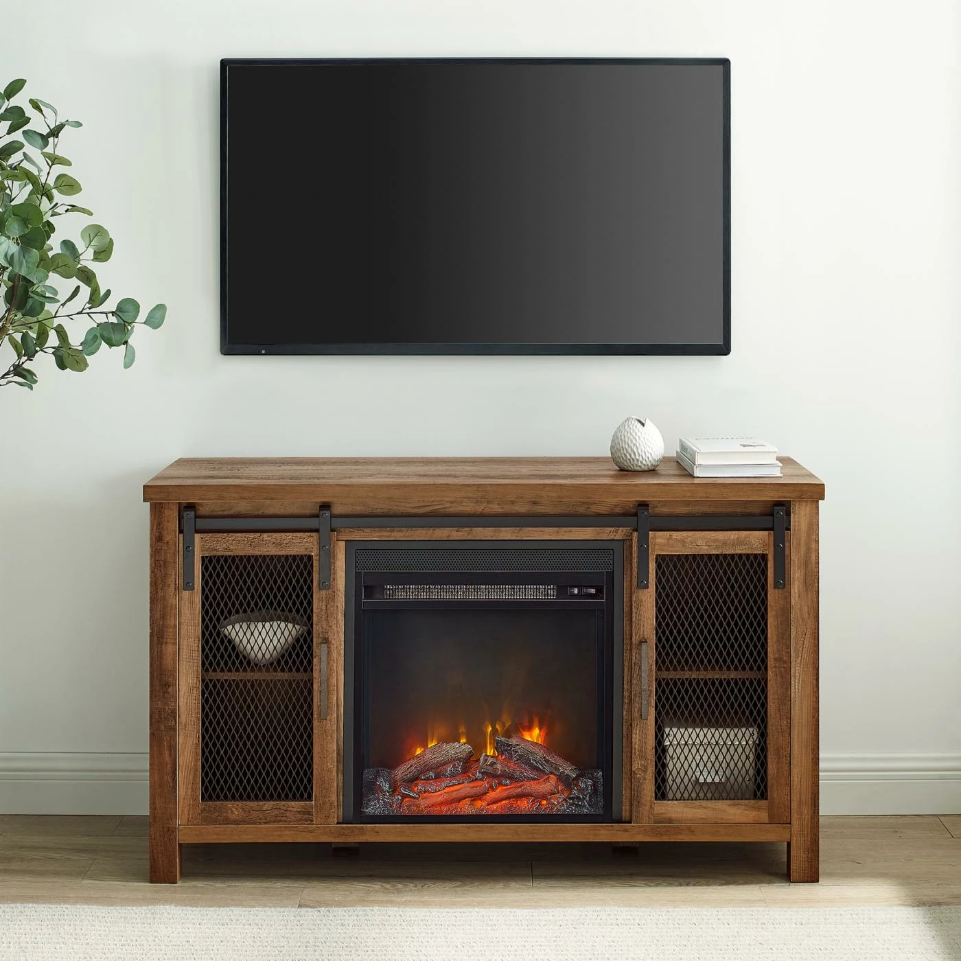Outlet ๐ TV Stands Manor Park 48 In. Rustic Farmhouse Fireplace TV Stand ๐ - Image 9
