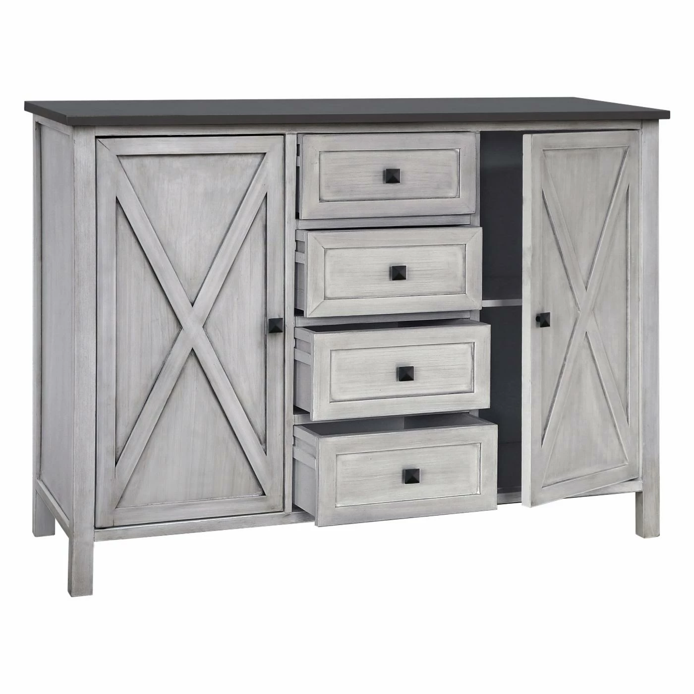 Promo ๐ฅ TV Stands Gallerie Decor Framingham Farmhouse 4 Drawer 2 Door Cabinet ๐งจ - Image 10