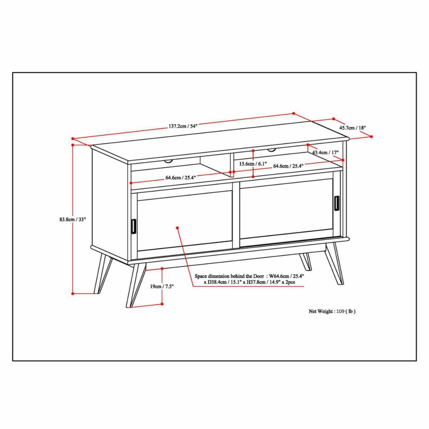 Cheapest โ๏ธ Brooklyn & Max TV Stands Brooklyn + Max Baxter Solid Hardwood Sliding Door TV Media Stand โจ - Image 10