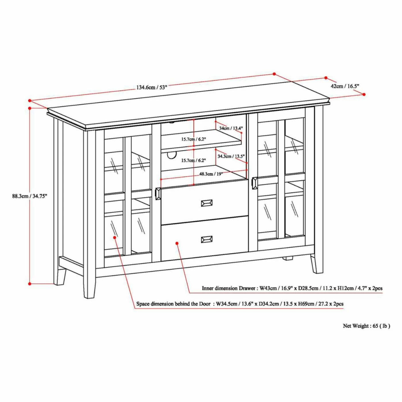 Buy βοΈ Brooklyn & Max TV Stands Brooklyn + Max Holden Wood 53 In. Contemporary TV Media Stand π - Image 7
