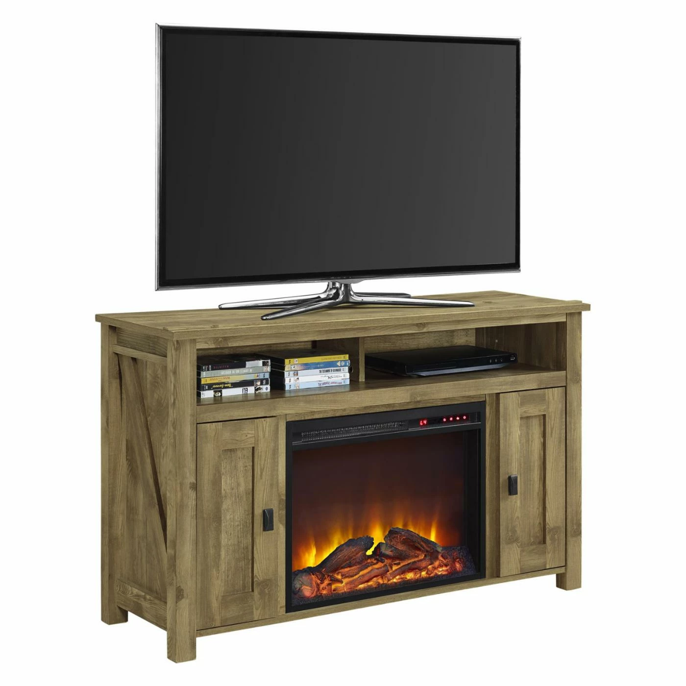 Deals β TV Stands Altra Furniture Farmington 50 In. Electric Media Fireplace - Heritage Light Pine π - Image 3