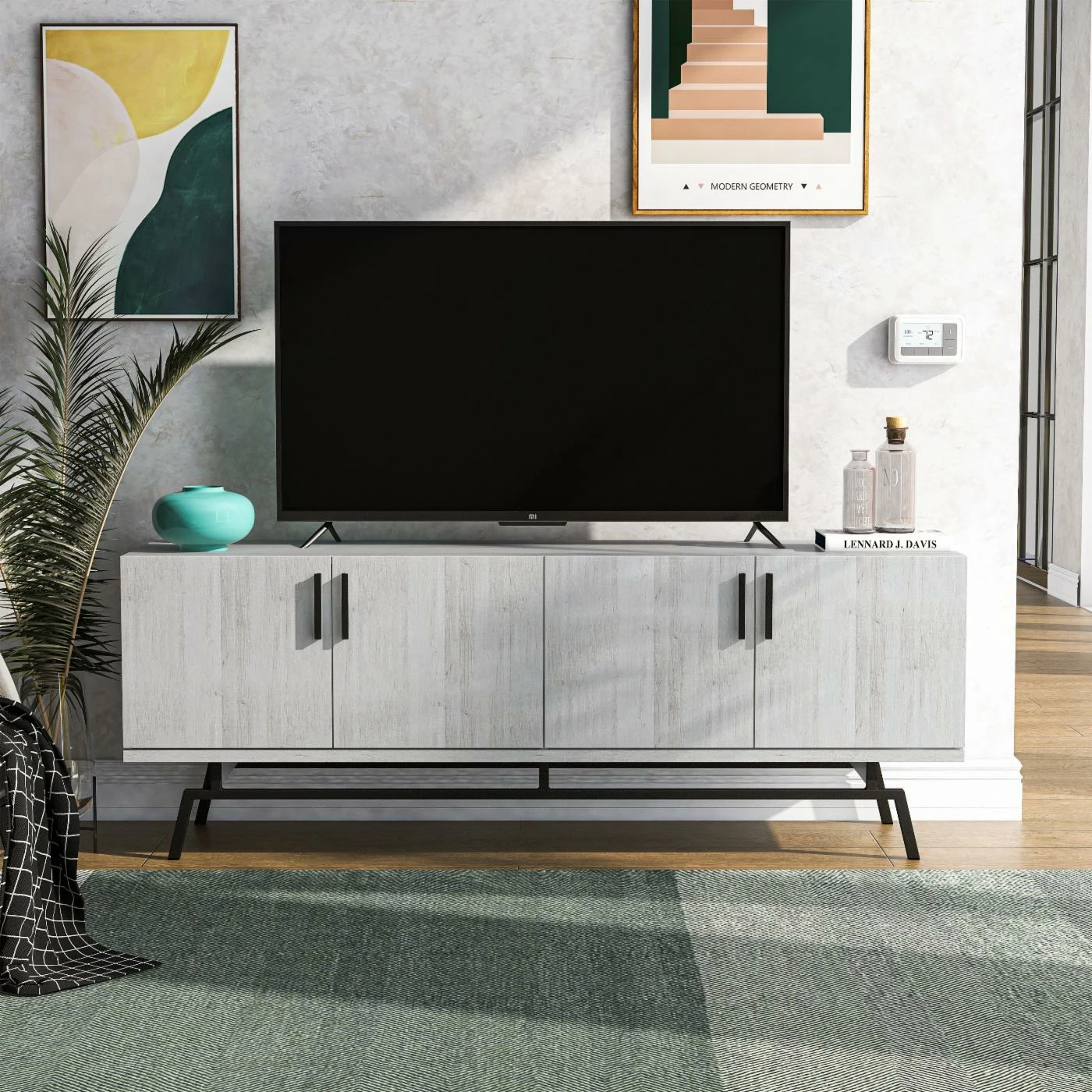 Deals π TV Stands Furniture Of America Sedwray 60 In. TV Stand - White Oak π - Image 3