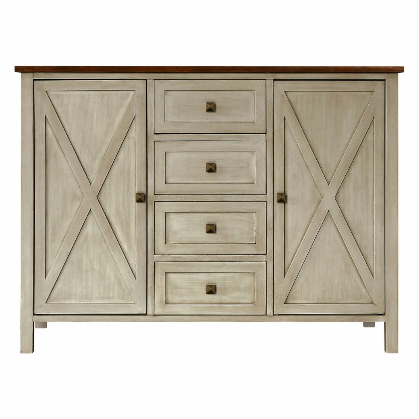 Promo ๐ฅ TV Stands Gallerie Decor Framingham Farmhouse 4 Drawer 2 Door Cabinet ๐งจ - Image 3