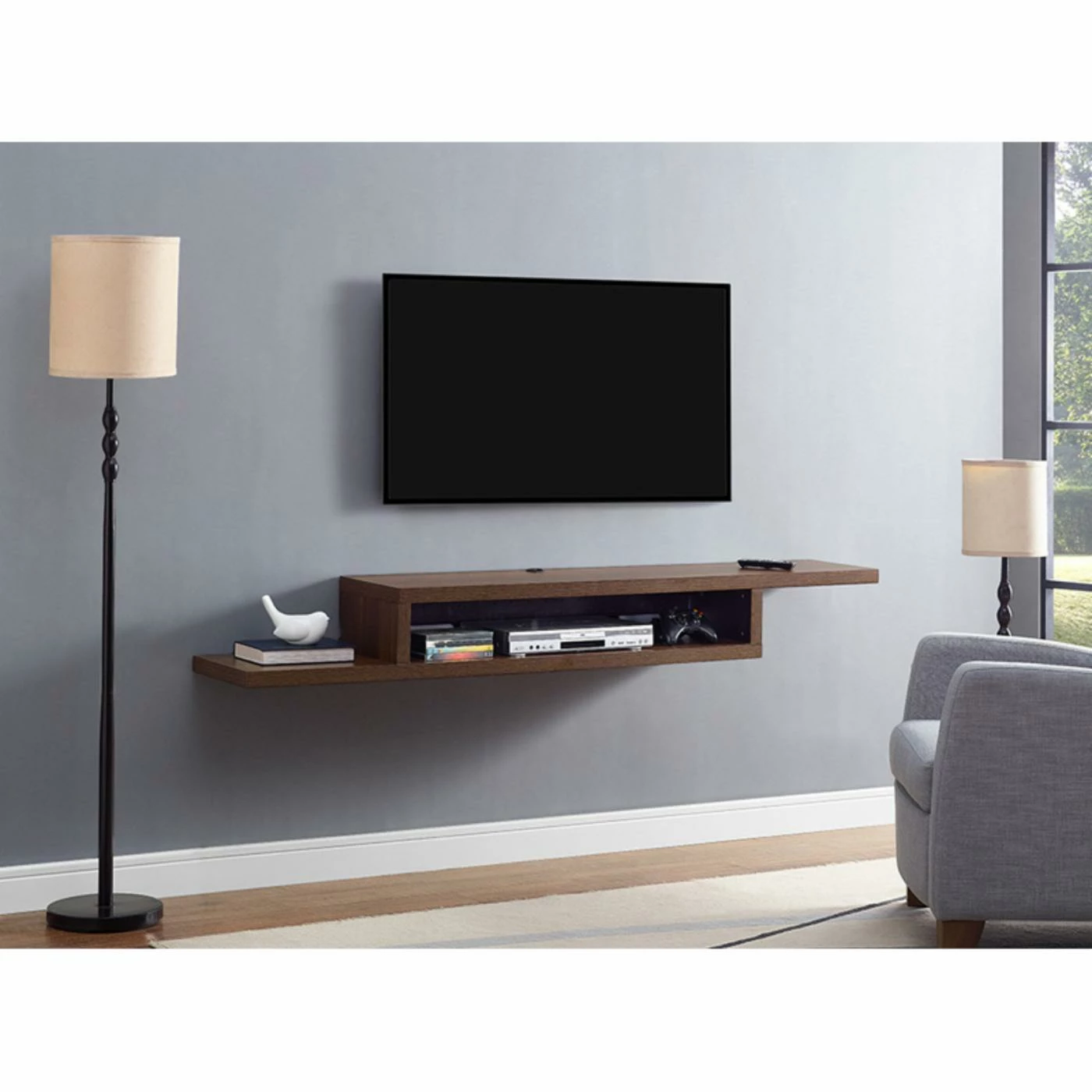 Coupon π TV Stands Martin Furniture 72 In. Asymmetrical Wall Mounted TV Shelf β - Image 2