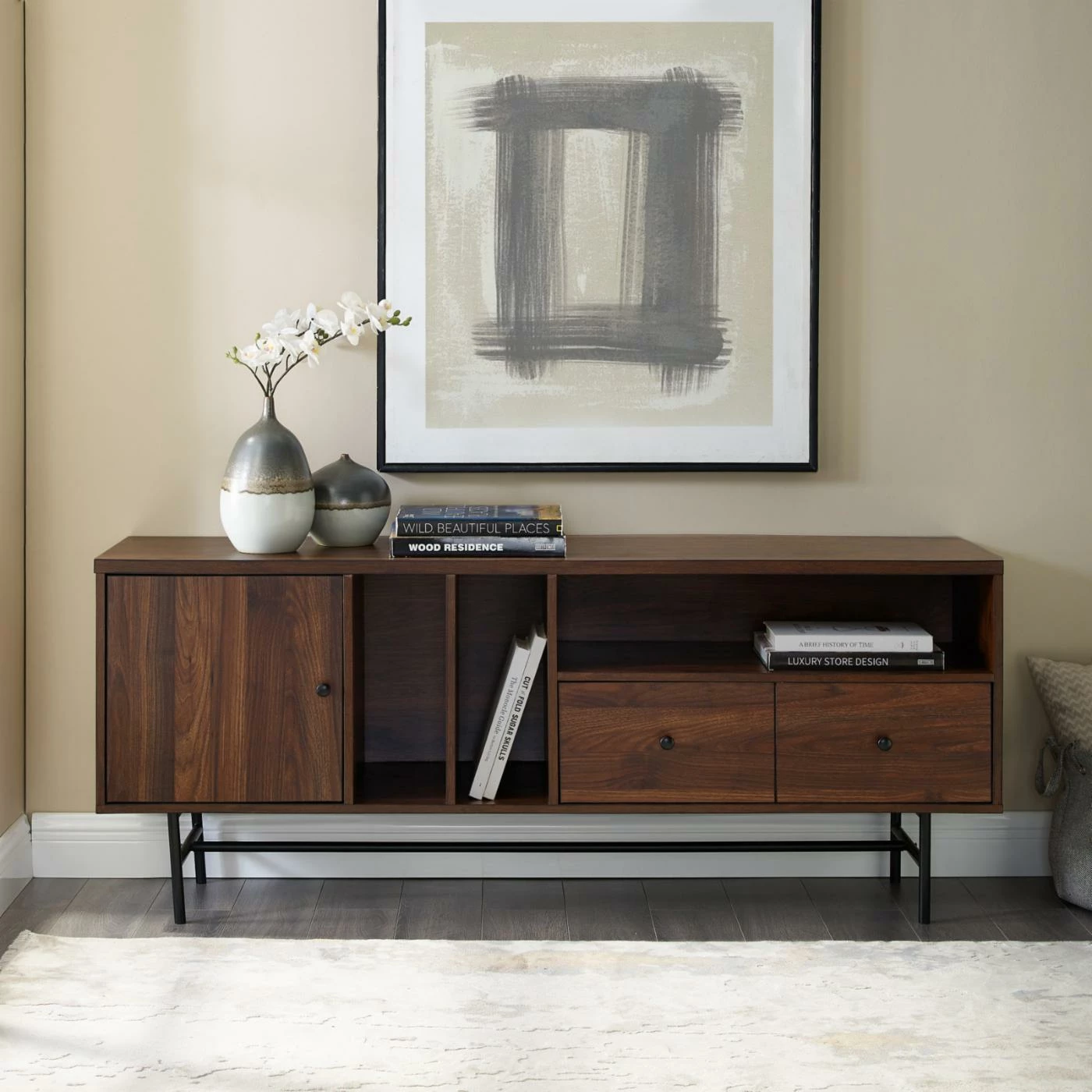 Deals π TV Stands Manor Park Modern TV Console With Record Storage π - Image 3