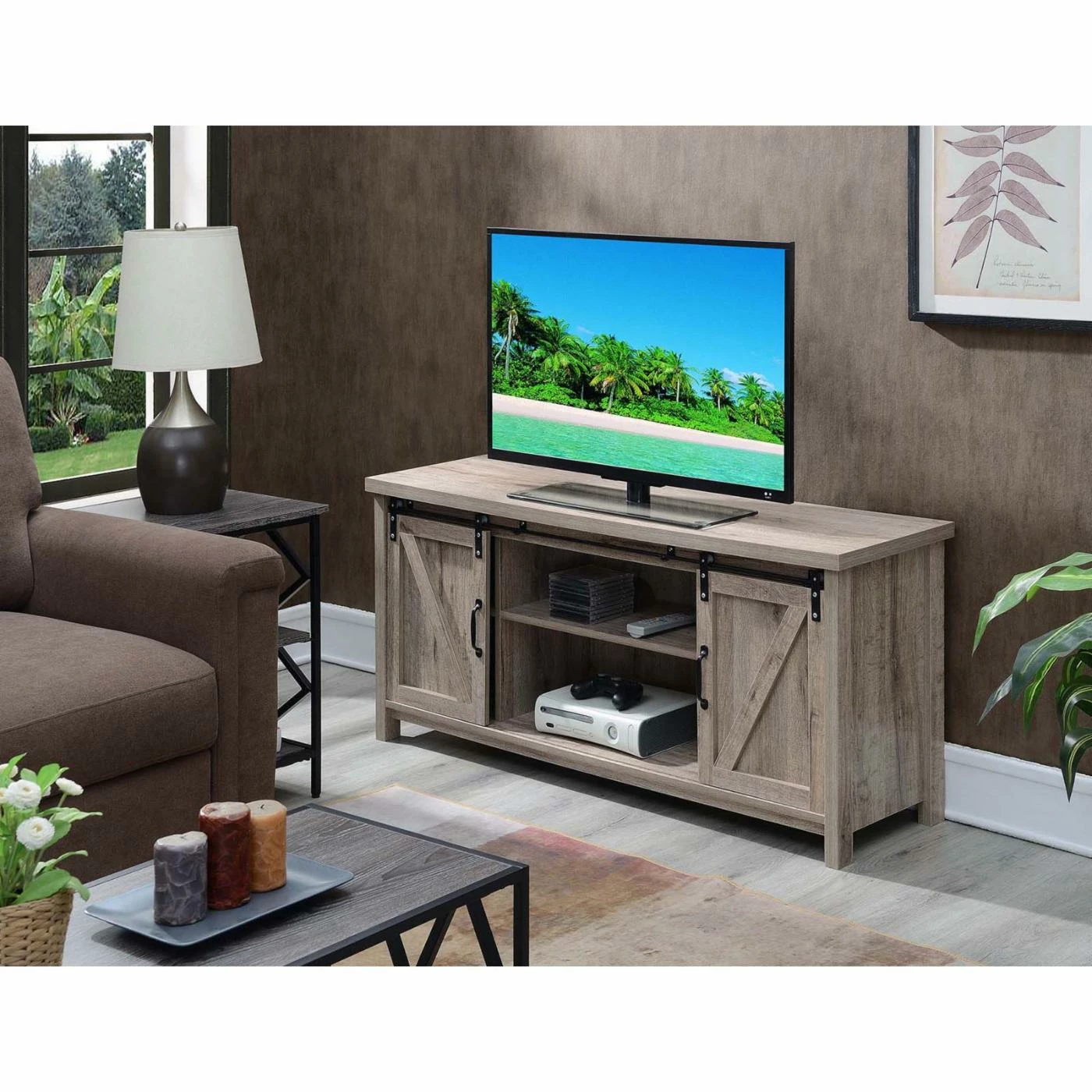 Coupon 🔔 TV Stands Convenience Concepts Blake Barn Door TV Stand ✔️ - Image 2