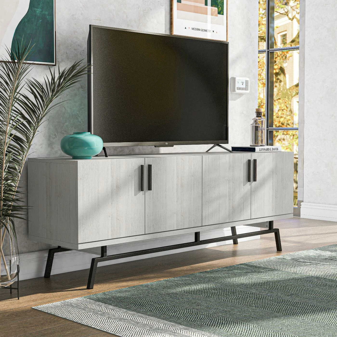 Deals π TV Stands Furniture Of America Sedwray 60 In. TV Stand - White Oak π - Image 2