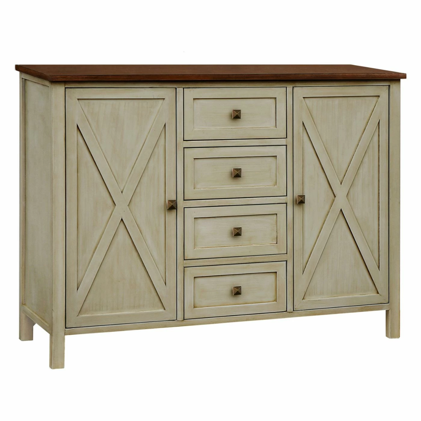Promo ๐ฅ TV Stands Gallerie Decor Framingham Farmhouse 4 Drawer 2 Door Cabinet ๐งจ - Image 2