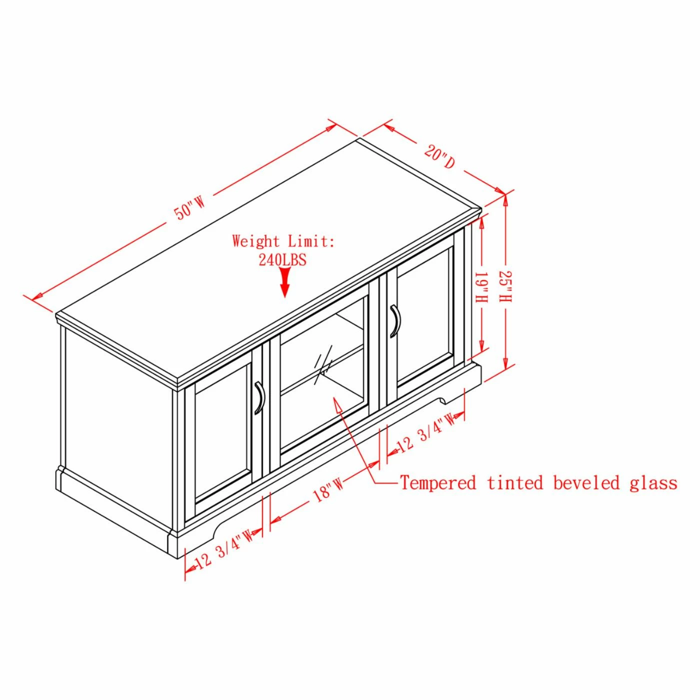 Buy π TV Stands Leick Home 81350 Riley Holliday Chocolate 50 In. TV Console π - Image 2