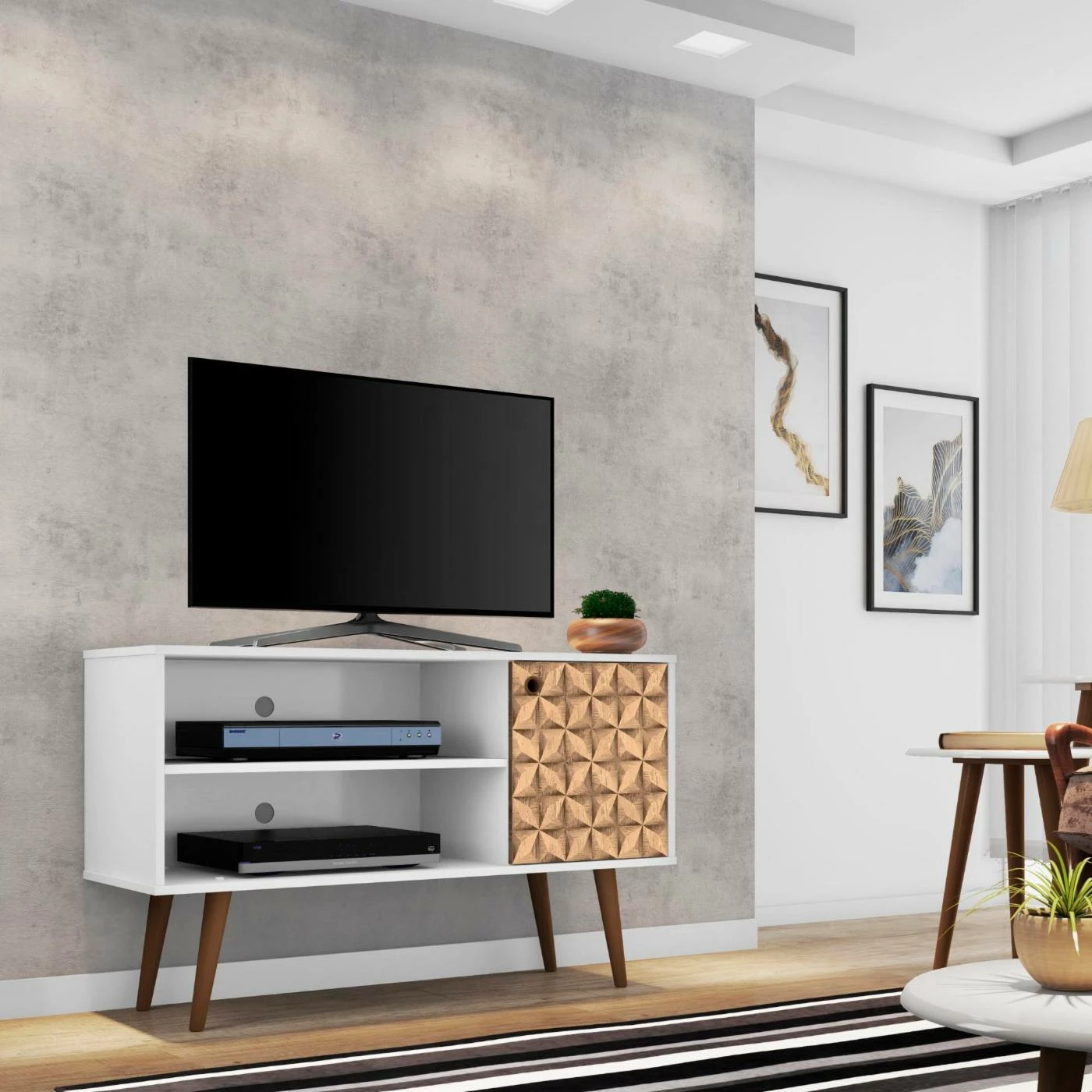 Top 10 π TV Stands Manhattan Comfort Liberty 2 Shelf TV Stand With 3D Print βοΈ - Image 2