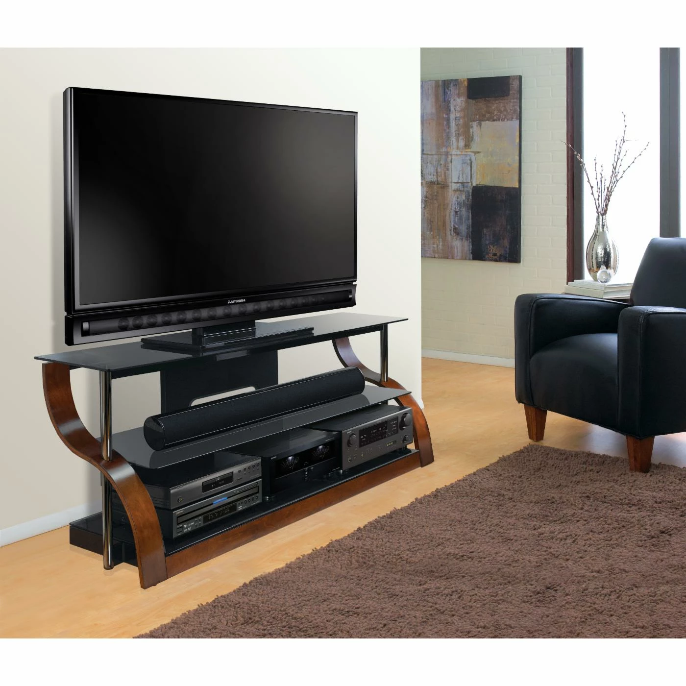 Flash Sale π€© TV Stands BellO 65 In. Curved TV Stand - Vibrant Espresso π - Image 2