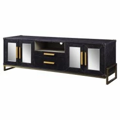 Hot Sale 🛒 TV Stands Acme Furniture Keegan Leather TV Stand - Antique Ebony 🌟