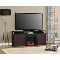 Discount 😀 TV Stands Ameriwood Home Carson Electric Fireplace TV Console 🎉