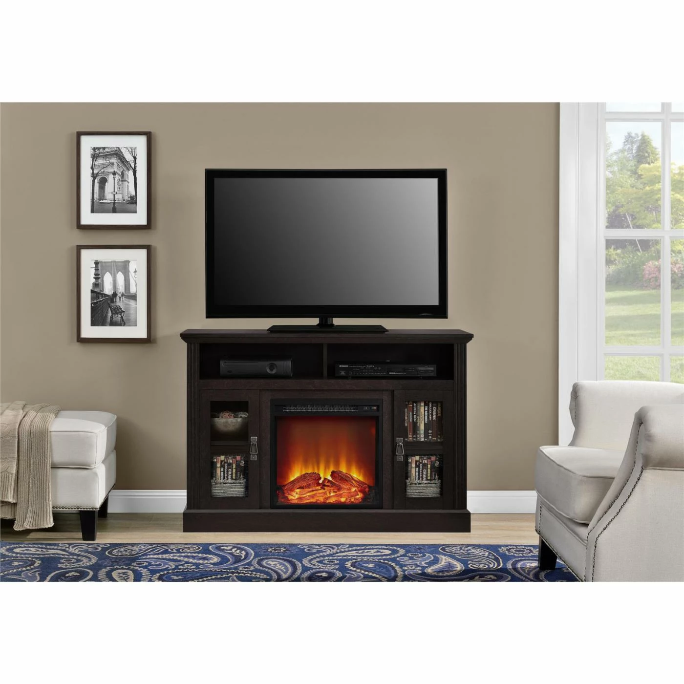 Discount ๐ TV Stands Ameriwood Home Chicago Electric Fireplace TV Console ๐ฅ