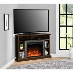 Outlet 🌟 Altra Furniture TV Stands Altra Overland 47.6 In. Electric Corner Fireplace - Espresso 🧨