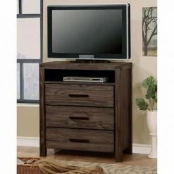 Coupon ❤️ TV Stands Benzara Contemporary Style Wooden 3-Drawer Media Chest 🎁