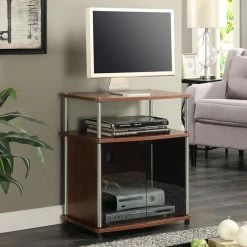 Flash Sale 🎁 TV Stands Convenience Concepts TV Stand With Black Glass Cabinet ✨