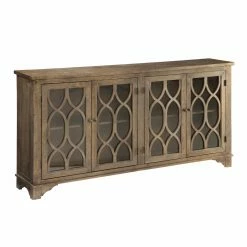 Budget ⌛ TV Stands Coast To Coast Cayhill Brown 4 Door Media Credenza ⌛