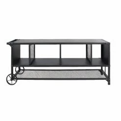 Best Pirce 🔥 TV Stands Furniture Of America Cowden Rustic 5-Open Shelf TV Console - Gray ⭐