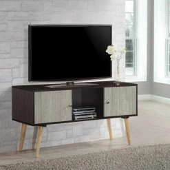 New 🔥 TV Stands Hodedah Imports 47 In. Retro Style Entertainment Unit 😍