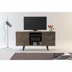 Top 10 🌟 TV Stands Midtown Concept Kansas Mid-Century 3-Shelf TV Stand 🔔