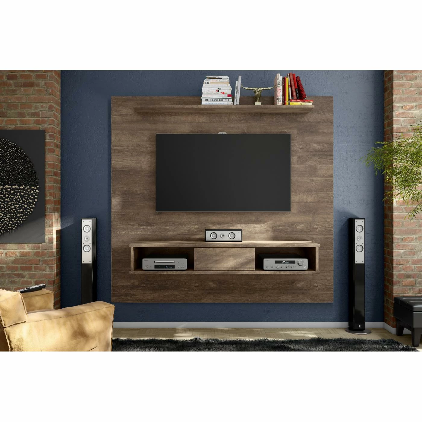 Outlet โ TV Stands Midtown Concept Kansas Mid-Century Shelf TV Board ๐