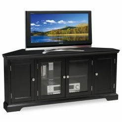 Flash Sale 💯 TV Stands Leick Home Corner TV Stand With Enclosed Storage For 65" TV's, Black ✔️