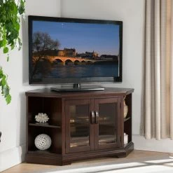 Discount 💯 TV Stands Leick Home Corner TV Stand With Shelves ✔️