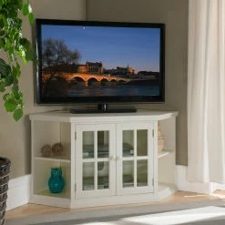 Deals 💯 TV Stands Leick Home Corner TV Stand With Bookcase Ends 🔔