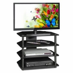 Budget 🎉 TV Stands Furinno Turn-N-Tube Easy Assembly 4-Tier Petite TV Stand ❤️