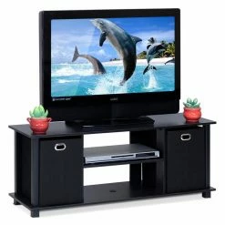 Promo 😉 TV Stands Furinno Econ Entertainment Center With Storage Bins 🤩