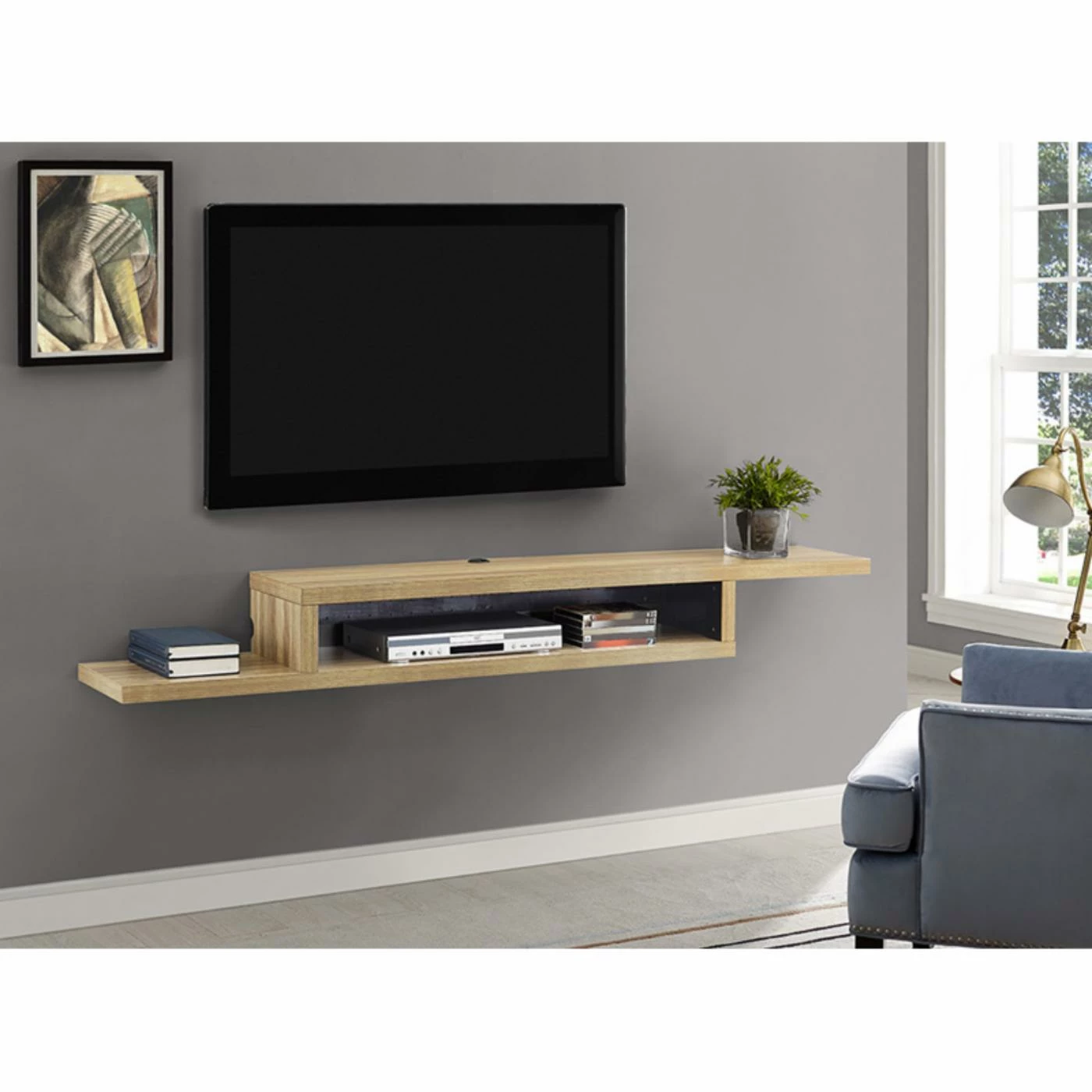 Coupon π TV Stands Martin Furniture 72 In. Asymmetrical Wall Mounted TV Shelf β