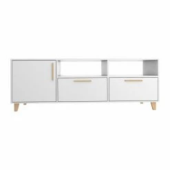 Top 10 😍 TV Stands Manhattan Comfort Herald Mid-Century/Modern TV Stand - White ⭐