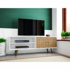 Best Sale 🎁 TV Stands Manhattan Comfort Liberty 2 Door TV Stand With 3D Print 👏